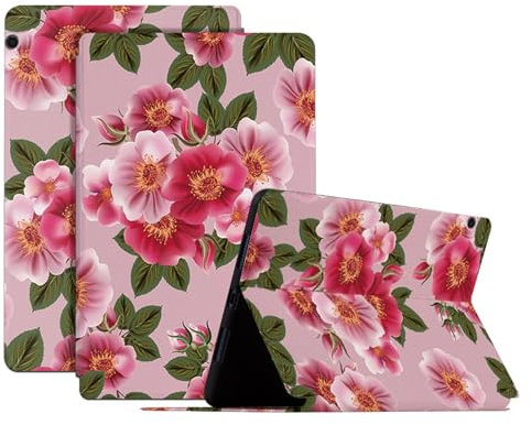 DayQiQiPu Caso per Huawei MediaPad T5 10,1 Pollici AGS2-W09/AGS2-W19/AGS2-L03/AGS2-L09 Custodia per Tablet Ultrasottile con Motivo di Serie di Fiori in Pelle PU Flip Custodia protettiva-05