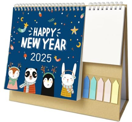 Maciun Tischkalender 2025, 12 Monate, Stehnotizen, Planer, Kalender, Anordnung, stabiler Kalender, Monatsansicht zum Aufstellen, Desktop-Kalender für Heimschule