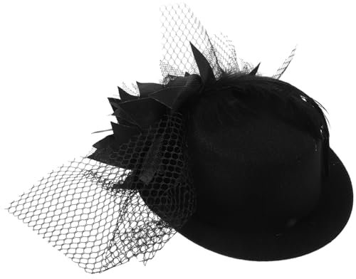 WRITWAA Floraler Kopfschmuck Gothic Schleier Fascinator Steampunk Minihut Spitzenhut Damen Mini Zylinder Fascinator Clip