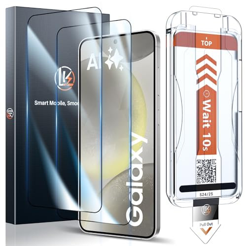 LK Schutzfolie für Samsung Galaxy S25/S24 für Panzerglas, 2 Stück Vollständige Abdeckung Displayfolie, 0 Staub & Blasen Panzerfolie,Kratzfest Folie, HD&Anti-Fingerabdruck für Samsung S25/S24 Glasfolie