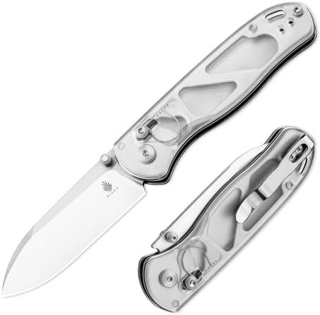 Kizer Drop Bear EDC Klappmesser, 2,98 Nitro-V-Stahl Klinge Acryl Griff Taschenmesser mit Daumenöffner, Clutch Lock Messer für Männer Frauen Geschenk V3619A1