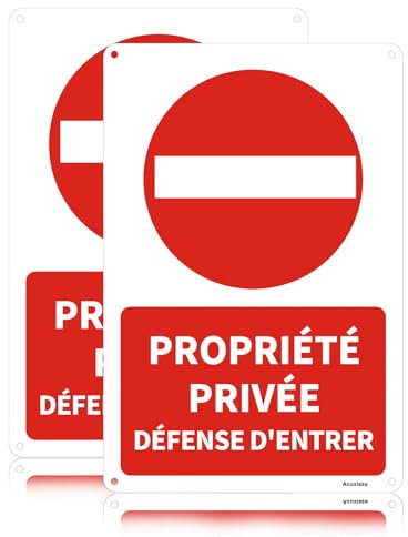 Acuxiaza 2 Pièces Panneau Propriété Privée Défense D'entrer 20x30 cm Aluminium Panneau Défense D'entrer Métal Réfléchissant Panneaux Propriété Privée, Résistant aux UV, Imperméable