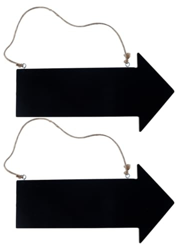 Orivin Lot De 2 Tableaux Noirs Directionnels En Bois À Suspendre Avec Ficelle Pour Décoration Rustique De Maison De Campagne