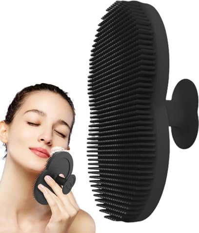Gentle Silicone Cleansing Brush for Face and Body, Soft Exfoliatings Skin Care Tool for Men and Women, Handheld Shower Scrubber for Home Spa Bath Routine, 3.07x2.09x1.26 Inches