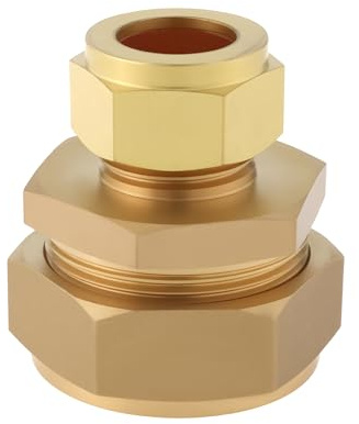 Create idea Raccord Réducteur à Compression en Laiton de 25 Mm à 15 Mm pour Tuyau en PEHD