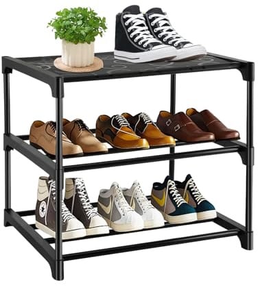 Scarpiera a 3 Livelli Scaffale Portascarpe Porta Scarpe Scarpiera Impilabile Scarpieras Salvaspazio con Rivestimento Antiruggine Scarpieras Salvaspazio Slim per Soggiorno, Corridoio, Camera da Letto