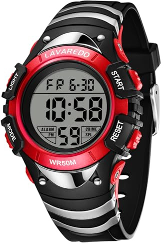 caprock Kinder Digitaluhr Jungen Mädchen, Alarm, Timer, 5 ATM Armbanduhr
