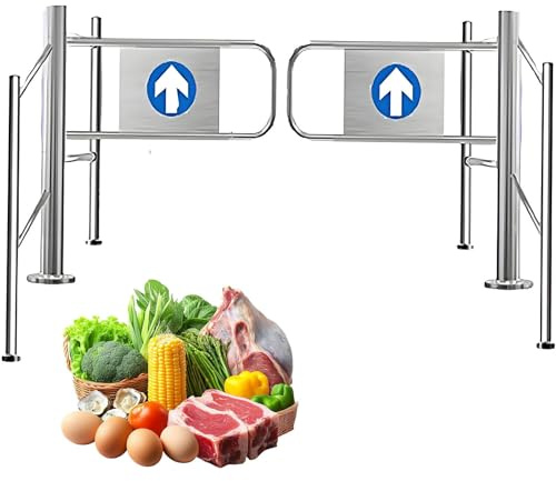 Puerta De Seguridad De Cierre Automático Para Supermercados, Puerta Batiente Metálica Unidireccional, Puerta Doble Para Entrada Y Salida, Barrera De Seguridad Para áreas De Alto Tráfico 120x97cm
