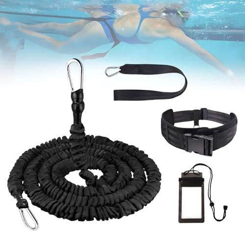Verstellbarer Schwimmgürtel Mit Zugseil Zum Schwimmen (2,3-4,6 m) Inkl Inklusive PVC Handy Wasserschutztasche Die Ideale Schwimmhilfe Erwachsene Für Schwimmtraining In Jedem Pool
