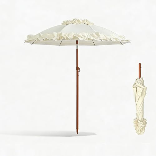 ENWYTE Beach Umbrella Portable 1.6 M Outdoor Garden Parasol UPF 50+ Large Round with Tilt Sun Shade Waterproof for Holiday Picnic Camping Lawn Pool Yard Table Use