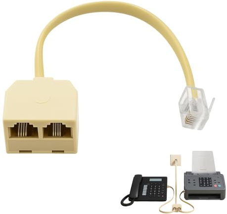 BOBITALK rj11 splitter,telefon fax adapter, rj11 adapter,Telefonadapter 6P4C/6P2C für Telefon und Fax