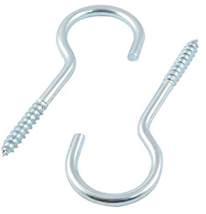 Merriway BH05162 (25 Pcs) Chrome Plated Unshouldered Cup Mug Hook, White 50 mm - Pack of 25 Pieces