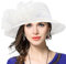 VECRY Damen Oaks Derby Kleid Kirche Glocke Ascot Eimer Hochzeit Bowler Sonnenhüte (Weiß)
