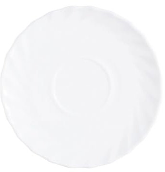 Arcoroc Trianon Kaffeeuntertassen in weiß - Ø 145 mm - Opalglas - 6 Stück