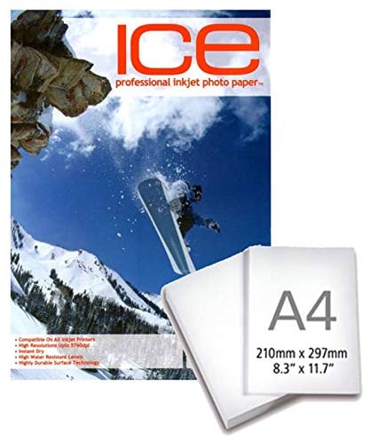Ice Fine Art Textured Glossy A4 Inkjet Photo Paper 200gsm - 25 Sheets