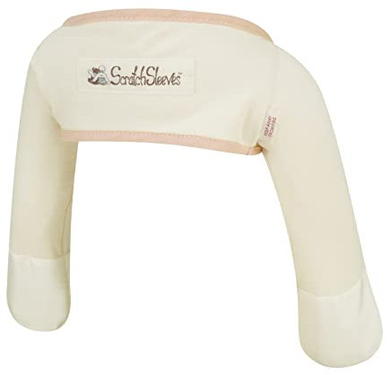 ScratchSleeves | Stay-on Scratch Mitts for Itchy Babies | Cream/Cappuccino | 6-9m