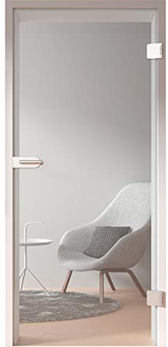 HORI® Glastür Komplettset inkl. Zarge und Türgriff | Klarglas Dreh-Tür aus 8 mm hochwertigem ESG Glas |inkl. Türschloss und Montagematerial | DIN rechts I 1972 x 834 x 100 mm