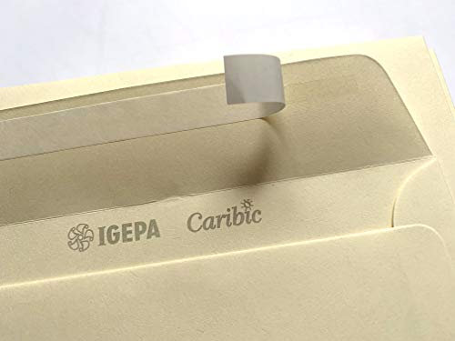 50 cremeweiße Umschläge, C6, Caribic von IGEPA, mit Abziehstreifen, 90 g/qm, 162 x 114 mm, Postkarten-Größe, Kuverts, Briefumschläge, Perlweiß, Helles Chamois