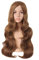 MapofBeauty 24 Zoll/60cm Charmante Kunststoff Faser Lange Wellige Perücke Frauen Party Volle Perücken (Hell Braun)