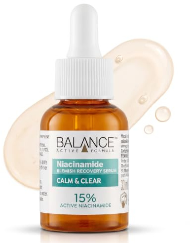 Balance Active Formula Niacinamide Blemish Recovery Serum - 15% Niacinamide für ReineHaut, Reduzierung von Hautunreinheiten, Leicht und Nicht Klebend, für ein verfeinertes Hautbild