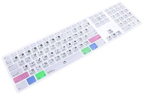 WYGCH Ultra Thin Shortcuts Extended Silicone Keyboard Protective Cover Skin for Mac Aluminum Wired Keyboard MB110LL/B (A1243) Numeric Keypad (for Davinci Resolve)