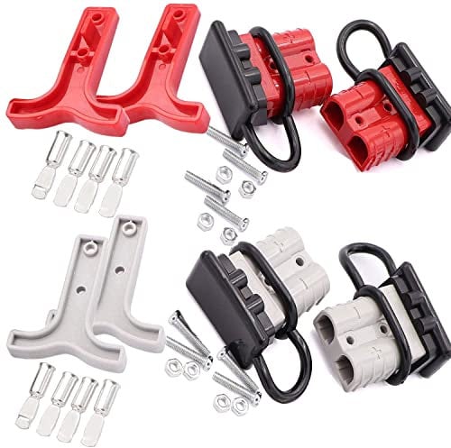 RUNCCI-YUN 4Pcs 50A 600V Battery Connector,Quick Connect Quick Disconnect Battery Connector,50A Cable Terminal+50A Plug Connector Protective End Cap, for car, motorhome, caravan, camper, boat