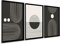 DekoArte - Tableau décoration murale salon NORDIC MINIMALIST ART 50x70 cm x3 pièces - Tableaux avec cadre noir inclus