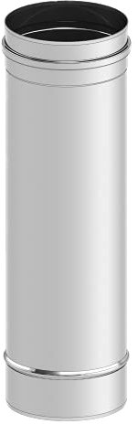 Schornstein - Längenelement EW einwandig 500mm Länge und 180mm Durchmesser, 0,6mm Wandstärke, Edelstahl