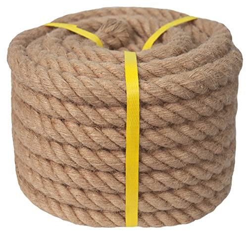 Corda di canapa spessa (2,5 cm x 15,2 m) per dondolo, banchine, ringhiere, decorazione