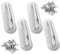 SENENQU 4 Pack Stainless Steel Door Pull Handles, Door Push Plate Handles with Screws, Heavy Duty Sliding Door Handles for Kitchen Cupboard Cabinet – 200mm x 65mm