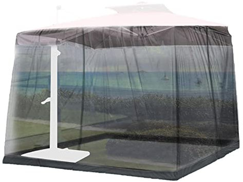 Niktule Zanzariera per Patio - Rete per ombrellone a baldacchino con Doppia Porta con Cerniera - Copertura per Recinzione da Giardino per Esterni con zanzariera in Poliestere per ombrelloni da 10-11