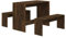 vidaXL Essgruppe 3-TLG. Sitzgruppe Esstisch Tisch Tischgruppe Bank Esszimmerbank Esszimmergruppe Esszimmergarnitur Tischset Räuchereiche Holzwerkstoff