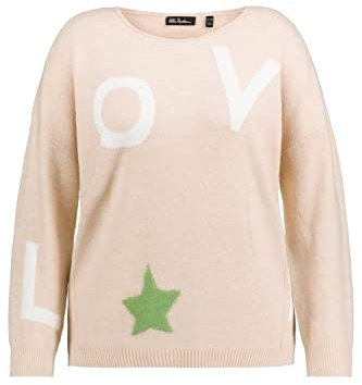 Ulla Popken Damen Knitted Jumper Pullover, Beige, 54-56 Große Größen EU