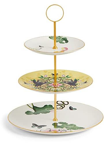 Wedgwood Wonderlust Waterlily - Supporto per torta a tre ripiani, 33,7 cm, multicolore