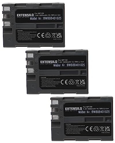 EXTENSILO 3X Batterie Compatible avec Fujifilm FinePix S5 Pro Appareil Photo (1900mAh, 7,4V, Li-ION)
