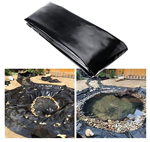 UHEKC Revestimiento Estanque Lona Goma para Koi Ponds Streams, Fountains Water Garden Película Membrana Piscina HDPE Estiramiento La Elasticidad (Color : Black, Size : 9x20m)