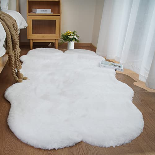 Ghouse Tepiche für Wohnzimmer Schlafzimmer Küche Kinderzimmer Moderner Kurzflor Flur Teppich Weiß 120x180 cm Waschbar rutschfest Carpet