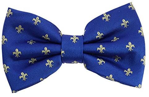 Tony & Paul. Noeud papillon noué. Fleurs de Lys - BOURBON, Soie. Motifs. FABRIQUE EN ITALIE.