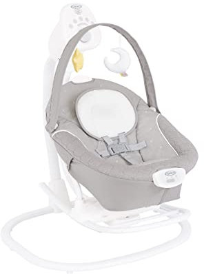 Graco - SoftSway™ Sdraietta elettrica smart silenziosa 2 in 1, con sedile multidirezionale, da zero a circa 6 mesi (0-9 kg), colore Starlight