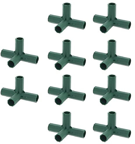 Connettore per telaio da giardino da 16 mm, 10 pezzi ad angolo retto 4 vie, supporto stabile per lavori di giardinaggio e serra