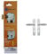 Bricard - 2674 - Serrure pour porte de chambre- d'intérieur- Electrozinguée & 984050 Set de Poignées Zamak sur Plaque pour Chambre, Porte Intérieure, Couleur : Argent