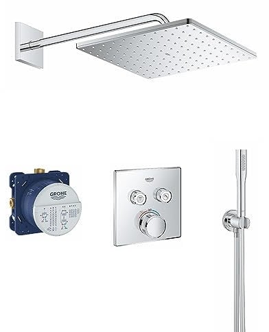 GROHE Rainshower SmartControl - Installationsset (inkl. Thermostat, 310mm Kopfbrause, Wandhalterset & Unterputz- Einbaueinheit), rund, chrom