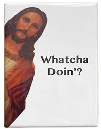 puzzlegame Lustiger Jesus-Magnet - Whatcha Doin Magnete Sinnvolle Küchendekoration - Neuartige Festliche Ornamente, Weihnachtsdekoration, Geschenke für Freunde, Familie, Verwandte, Kollegen