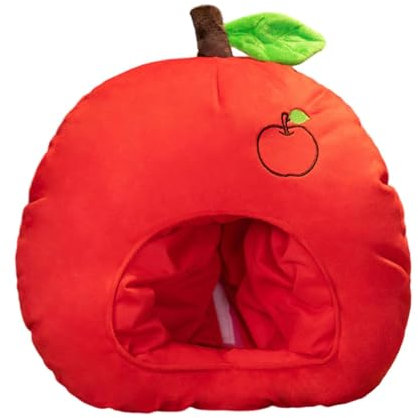 kowaku Plüsch Apfel Hut Kopfbedeckung Foto Requisiten Cartoon Obst Hut Kappe Kopfbedeckung Kopfschmuck für Rollenspiele Geburtstag Party Bühnenauftritt