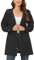 Veste de pluie pour femme - Imperméable - Légère - Pliable - Coupe-vent - Avec capuche - Veste de pluie avec poches, noir 1, XL