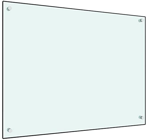 AUVYI Küchenrückwand aus Hartglas 80x60 cm Weiß Spritzschutz Glas Herd Spritzschutz Glas Spritzschutz Küche Glas Spritzschutz Hinter Herd Küchen Wandschutz Glasplatte Küche