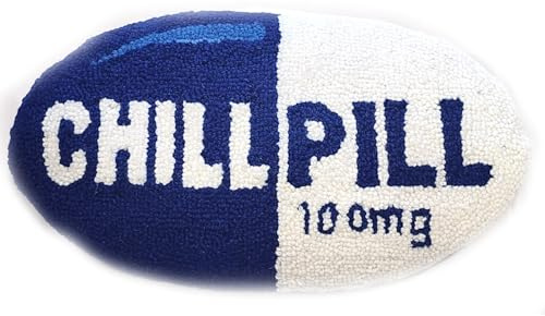 Decorvo Navy Chill Pill Kissen – 40,6 x 22,9 cm Haken-Wurfkissen für Couch oder Wohnheim
