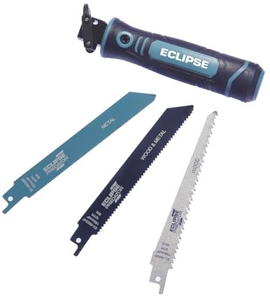 Eclipse Professional Tools EMFH4PS Multifunktionsgriff und Stichsägeblatt-Set, Handsäge zum Schneiden von Holz, Metall und Holz mit Nägeln