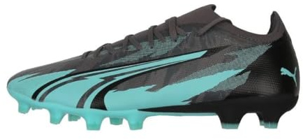 PUMA Herren Ultra Match Fg/AgSoccer Shoe, Grau Weiß Aqua, 41 EU