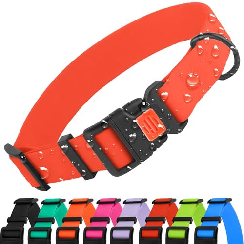 CollarDirect Collier Chien Imperméable Ajustable – Silicone & Plastique, Anti-Odeur, Facile à Nettoyer, Boucle Sécurité – pour Petits, Moyens et Grands Chiens